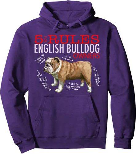 Vista 9 de 5 Reglas para los propietarios de bulldog inglés Sudadera con capucha Negro