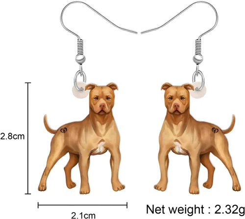 Vista 5 de BONSNY Aretes colgantes de acrílico, divertidos, adorables razas de perros, mascotas, hipoalergénicos, regalo de joyería para mujeres y niñas