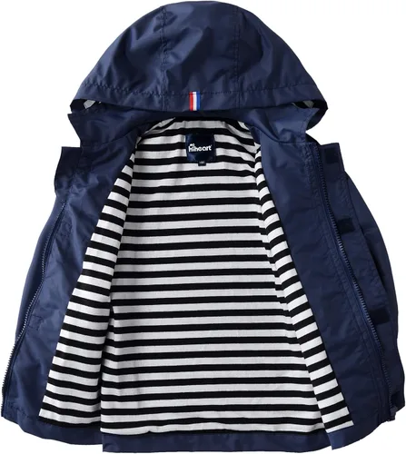 Vista 3 de Hiheart - Chaqueta infantil para la lluvia, con capucha y forro de algodón, impermeable