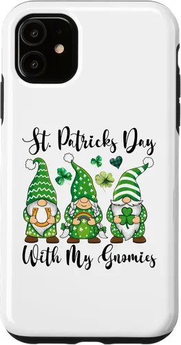 Vista 10 de iPhone 16 St Patricks Day Tee Shamrock Shirt Three Gnomies St Patricks Case