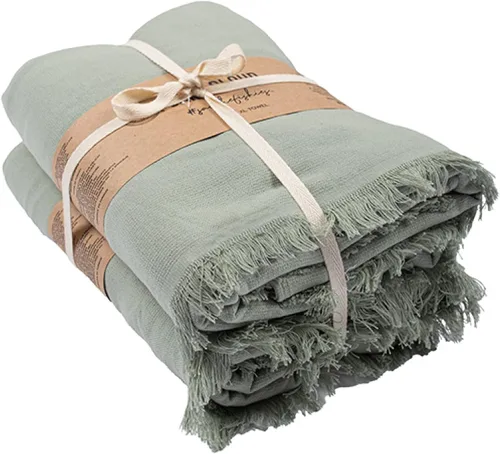 Vista 10 de Sand Cloud Toallas de baño turcas de 2 capas para baño, paquete de 2 Clásico - Gris