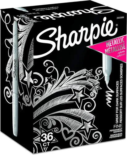 Vista 7 de Sharpie - Marcadores permanentes metálicos, punta fina, plata metálica, 36