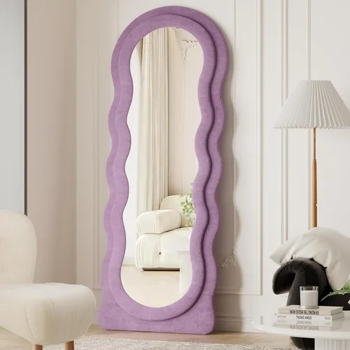 Vista 10 de Rowjut Espejo de pared en forma de arco de 30 x 20 pulgadas, espejo decorativo de pared y baño con marco de hierro, espejos de pared superior