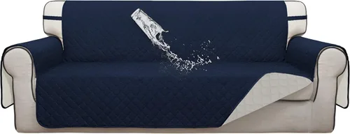 Vista 40 de ISSUNTEX Fundas de sofá de dos plazas con doble protección 100% impermeables para sala de estar, fundas para sofá de 2 cojines, protector de muebles