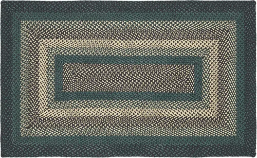Vista 9 de VHC Brands Pine Grove, alfombra trenzada de yute, tapete de medio círculo, verde, 16.5 x 34 pulgadas
