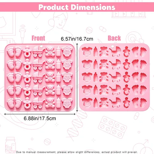Vista 2 de Lindo molde de silicona para pastel de fondant, moldes para pies de bebé, mameluco para bebé, molde para chupete, molde de silicona para dulces