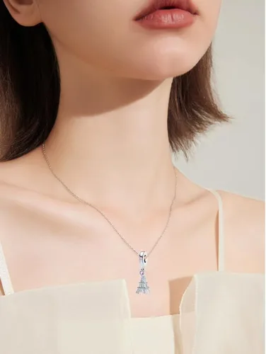 Vista 6 de NanMuc Abalorios para pasaporte de la Torre Eiffel para vacaciones, con diseño de globo de avión, taza de café, maleta, compatible con pulsera