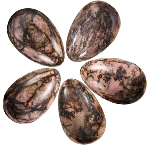Vista 9 de mookaitedecor Juego de 5 piedras mixstones de bolsillo con forma de huevo, piedras preciosas pulidas, kit de cristal para curar el equilibrio