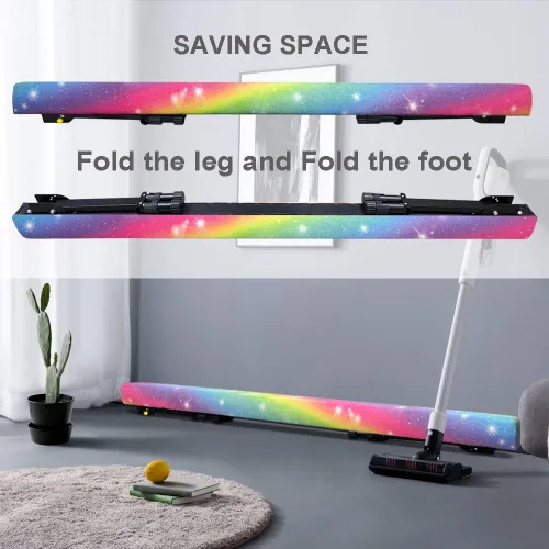 Vista 5 de Viga de equilibrio ultrasimple ajustable y plegable de 6 pies, equipo de gimnasia de suela sintética de piso alto y bajo, sin necesidad de Starlight