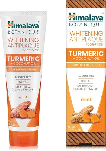 Vista 11 de Himalaya Botanique Pasta de dientes blanqueadora antiplaca con bambú + sal marina, sin flúor, para blanqueamiento suave, 4 oz