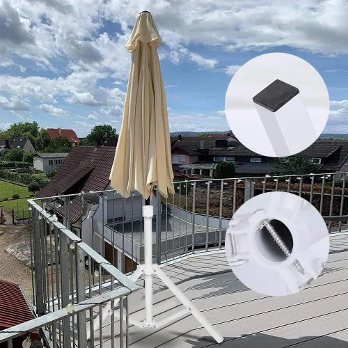 Vista 6 de Base de sombrillas, tornillo ajustable, resistente, ahorro de espacio, para sombrilla de playa, sombrilla de pesca, sombrilla de jardín