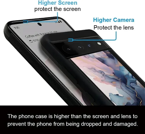 Vista 1701 de Compatible con Google Pixel 4A 5G Mobile Case Creative Acrylic Panel trasero Silicona Protección Grip especialmente diseñado para Google Pixel 4A 5G
