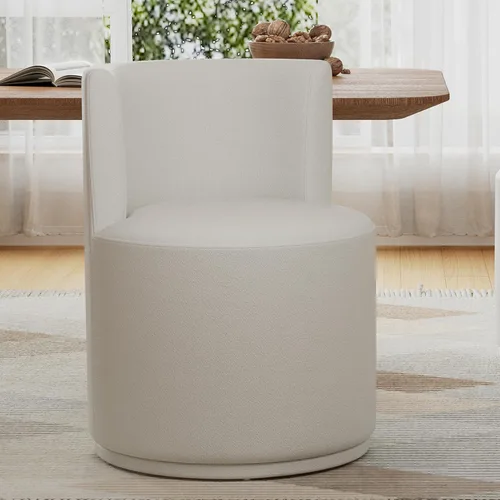 Vista 4 de Christopher Knight Home Silla - Silla moderna tapizada giratoria de 360°, silla de madera para sala de estar con rotación, cómoda silla de lectura