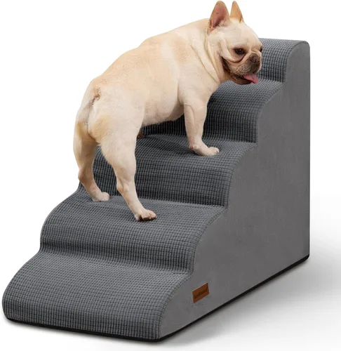 Vista 8 de Aodisman Escaleras para perros y gatos pequeños,Rampa para mascotas de 3 Beige