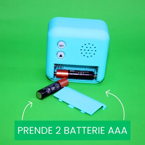 Vista 9 de Tinc Alarma digital para niños, temperatura, fecha y temporizador giratorio reloj abatible, azul, pequeño