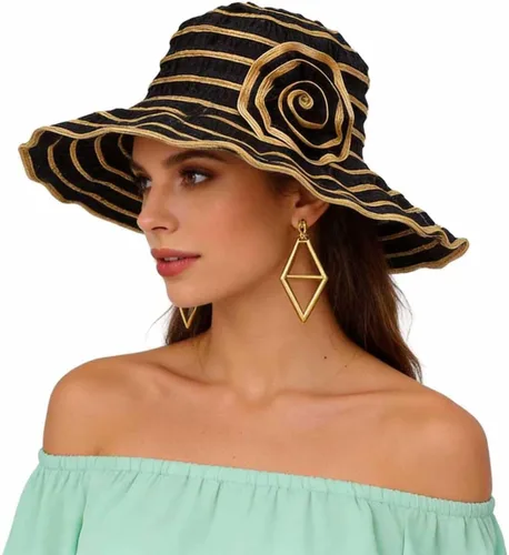 Vista 9 de FORBUSITE Sombreros de sol plegables vintage para mujer, para playa, jardín, viajes, protección UV
