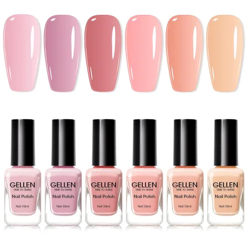 Vista 15 de GELLEN Juego de Esmalte de Uñas en 4 Colores Negro, Blanco, Gris & Base y Capa Superior, Esmalte de Uñas de Tendencia Otoño/Invierno Negro, Blanco