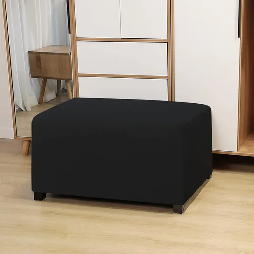 Vista 2 de Easy-Going Funda para Otomán Elástica 100% Doble Impermeable Rectangular Plegable Taburete de Almacenamiento Protector de Muebles Funda Suave