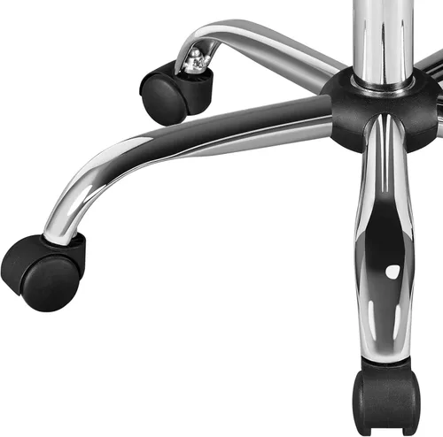 Vista 8 de Topeakmart Silla de oficina con respaldo medio, silla ejecutiva giratoria ajustable de piel sintética, color negro