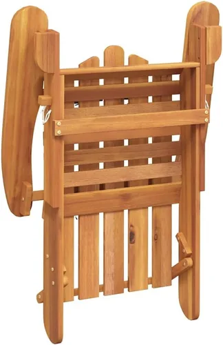 Vista 4 de Garden Chair Set of 2, Natural Solid Acacia Wood, Foldable Adirondack Design, Weather Resistant Outdoor Seating for Front Porch Furniture
