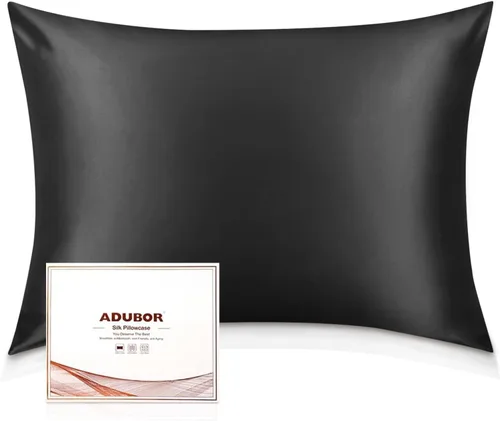 Vista 19 de Adubor Funda de almohada 100% de seda, fundas de almohada de seda de morera, 22 fibras de grado Momme 6A, funda de almohada de seda para la salud