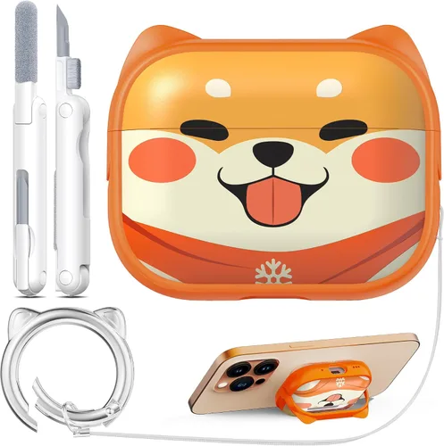 Vista 44 de RFUNGUANGO AirPods Pro Funda Transparente TPU Suave Transparente Blanco