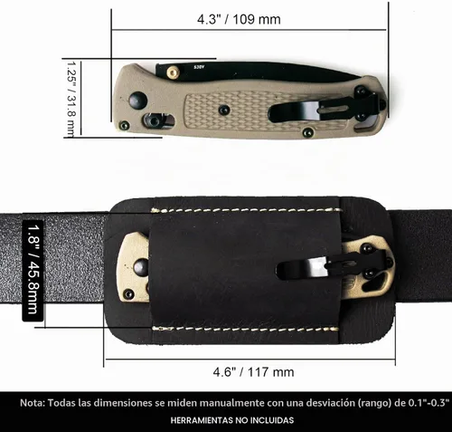 Vista 3 de Topstache Funda para Cuchillo, Funda de Cuchillo Hecha a Mano, Funda de Cuero de Transporte Horizontal para Cinturón, Organizador de Bolsillo EDC