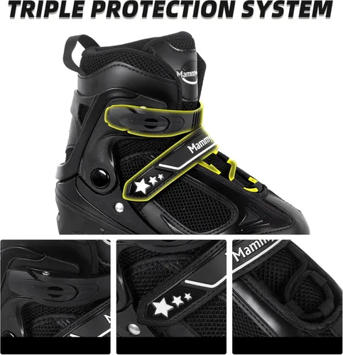 Vista 19 de MammyGol Patines en línea ajustables para niños y niñas, patines con ruedas iluminadas de 4 a 16 años
