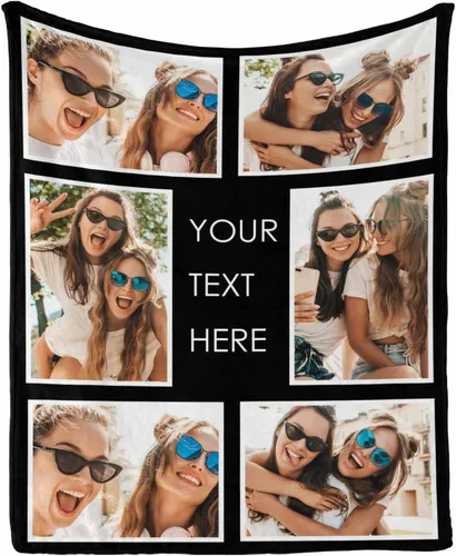 Vista 17 de Regalos de cumpleaños para mujeres, manta de amistad personalizada con tus fotos, manta personalizada con mis propias imágenes para hermanas