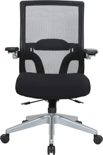 Vista 10 de Space Seating Serie 867 Silla de gerente ajustable con respaldo de malla transpirable, soporte lumbar y brazos abatibles acolchados, asiento de tela