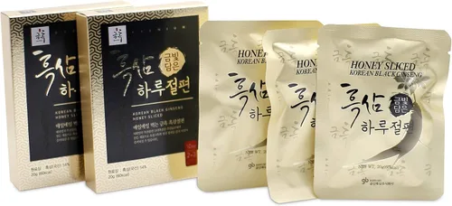 Vista 3 de GeumHeuk Raíz de ginseng de miel negra coreana en rodajas de 0.71 oz x 10 paquetes (7.05 oz) – Ginseng de alta calidad que aumenta la inmunidad