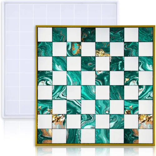 Vista 8 de NiArt Kit de moldes de silicona para fundición de resina de 11 x 11 pulgadas, juego de tablero y piezas 3D, manualidades, bandeja epoxi UV