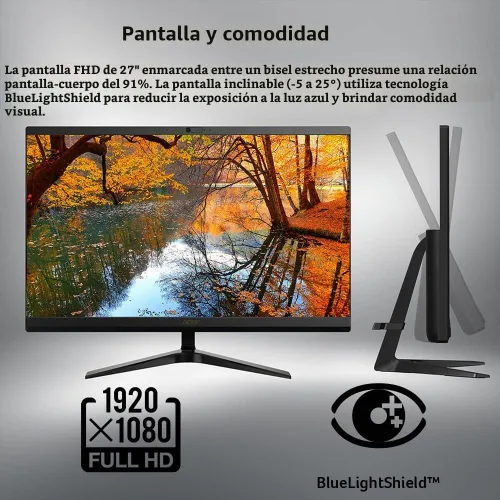 Vista 4 de acer Aspire C27-1700-UA91 AIO - Escritorio Pantalla IPS Full HD de 27 pulgadas Intel Core i5-1235U de 12ª generación Gráficos Intel Iris Xe