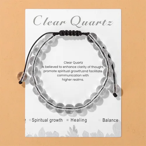 Vista 58 de Pulsera de cristal curativo para mujer de 0.315 in, pulsera de cuentas de cristal natural ajustable hecha a mano, joyería curativa, regalo