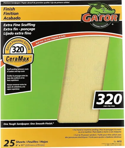 Vista 10 de Gator CeraMax - Hojas de lijado de cerámica de 9 x 11 pulgadas, grano 80, paquete de 25