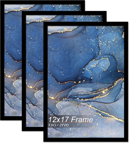 Vista 217 de Fxojyvo Marco de fotos de 5 x 8 pulgadas, marco negro para póster de fotos de 5 x 8 pulgadas, peso ligero y altamente transparente, marco de 5 x 8