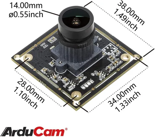 Vista 2 de Arducam Módulo de cámara USB WDR de poca luz 1080P para computadora, 2MP 1/2.8 "CMOS IMX291 100 grados gran angular Mini UVC Webcam Board