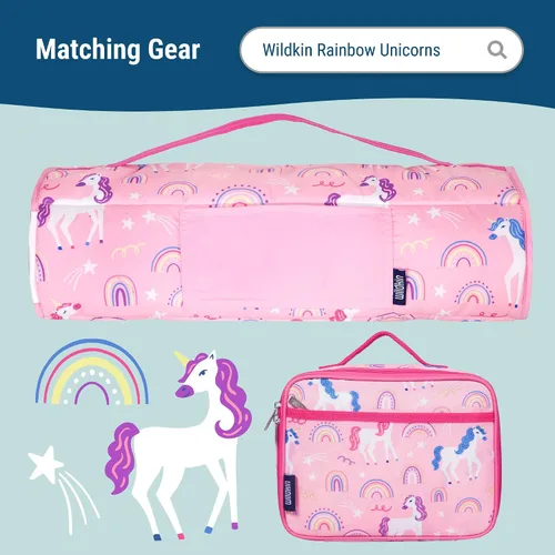 Vista 7 de Wildkin Mochila infantil de 12 pulgadas, acolchada, ajustable, ideal para guardería y viajes, unicornios arcoíris