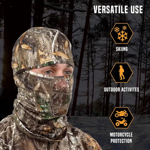 Vista 4 de Allen Company Vanish Stretch Fit Camouflage Balaclava, Camo Hunting Face Cover