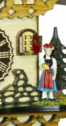 Vista 4 de Trenkle Reloj de cuco de cuarzo Casa de la Selva Negra con Música y Swing TU 4261 QMS