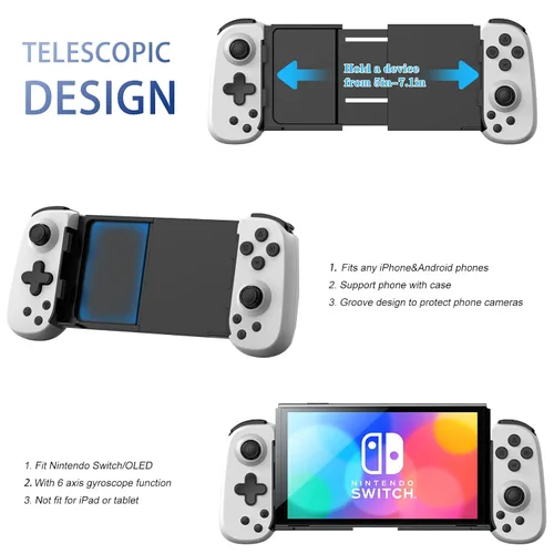Vista 5 de Wireless Controller for iPhoneAndroidPCiPadTabletAppl Arcade MFi GamesSwitchPS4, Support Streaming on PSXboxPC Console, Cloud Gaming Gamepad