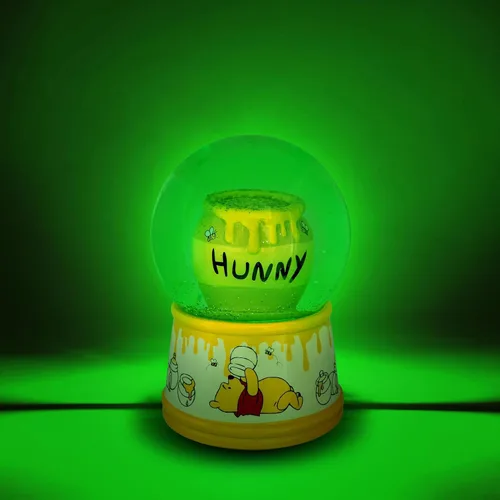 Vista 2 de Disney Winnie the Pooh Hunny Pot - Globo de nieve iluminado para adultos con pieza de exhibición de purpurina giratoria, 6 pulgadas de alto