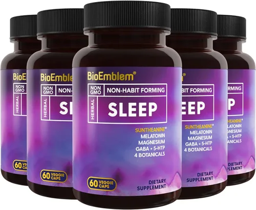 Vista 9 de BioEmblem Ayuda natural para dormir para adultos con melatonina, raíz de valeriana, suntheanina y más Suplemento para dormir saludable Pastillas