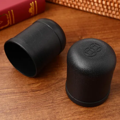 Vista 4 de 10 vasos de dados de piel sintética para juegos de dados profesionales, tazas de coctelera para fiestas, juego de bolsas de dados apilables, vasos