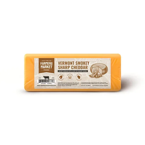 Vista 11 de Farmers Market, Sin gluten, Keto, Paleo, Bajo en sodio, Cero azúcar, Queso de Wisconsin, 1 paquete, Cheddar extra fuerte de Vermont