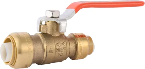 Vista 6 de SharkBite 1 x 3/4 en PTC, válvula de bola reductora, conexión de plomería de cierre de agua de latón de empuje para conectar, 22993LF