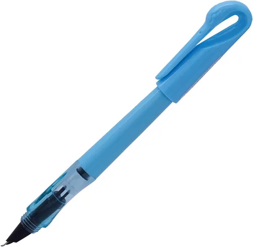 Vista 4 de Juego de 12 piezas de plumas estilográficas Jinhao Swan Fude de punta curvada (de fino a ancho) color transparente con estuche desechable