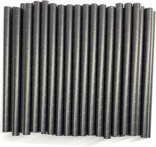 Vista 6 de Pajitas desechables de papel biodegradable de 0.5 pulgadas 1/2 0.472 in extra anchas para batidos Boba, perlas de té de burbujas, batidos gigantes