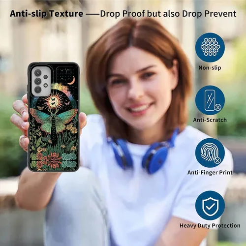 Vista 6 de Funda para Samsung Galaxy A23 Galaxy A13 4G/5G, Galaxy A04, Galaxy A04S, Galaxy A32 5G, con 2 protectores de pantalla, funda protectora híbrida