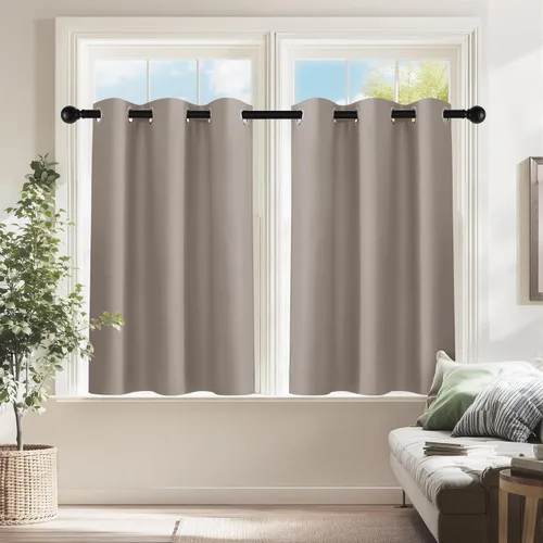 Vista 53 de PONY DANCE Cortinas para Autocaravana de 24 pulgadas de Largo, Cortinas Cortas para Baño y Cocina, Mini Cortinas de Privacidad para Camper